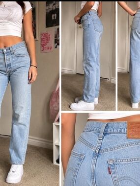 Vintage Levi’s 501 Light Wash Button Fly Jeans 28x27 Y2K Mom Jeans